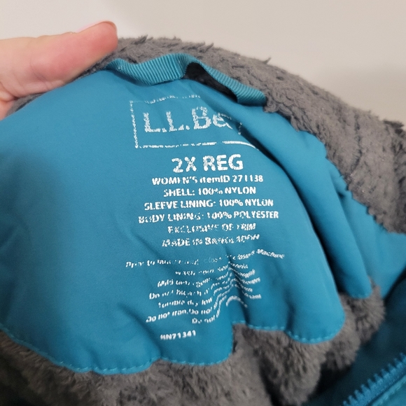 L.L. Bean Women's Winter Warmer Jacket mallard teal 2X - Picture 4 of 5